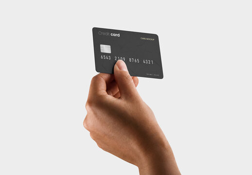 Realistic Black Credit Card Mockup