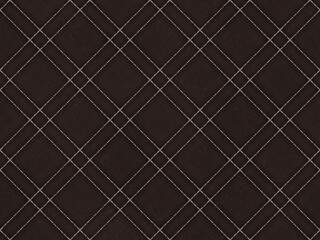 Fototapeta premium Luxury Brown Quilted Leather Seamless Double Diamond Grid Texture Background