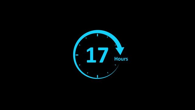 Rotating Circular Arrow Indicator with Number 17 on Black Background