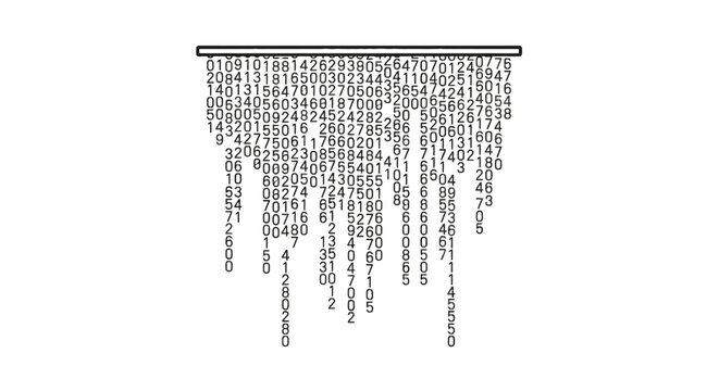 Falling digital numbers representing data stream