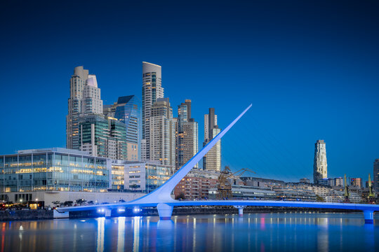 Puerto Madero Buenos Aires Puente de la Mujer Blue Hour