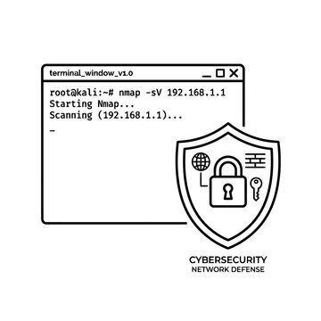Secure Network Command Terminal Line Icon
