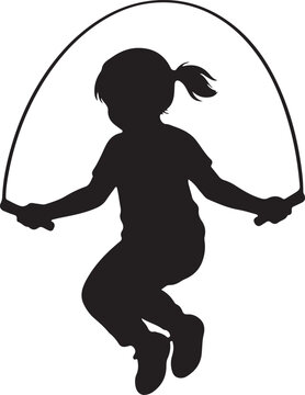 silhouette of a child skipping rope