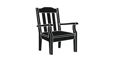 Obraz premium Armchair Silhouette Against A White Background Minimalist Furniture Design