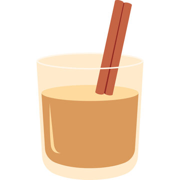 Creamy christmas eggnog drink, vector flat illustration of festive holiday beverage for christmas holiday design