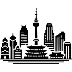 Obraz premium Seoul Skyline Icon Vector