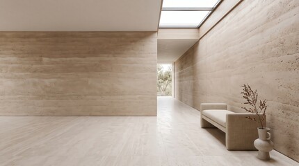 Fototapeta premium Modern Minimalist Interior with Soft Colors and Natural Light in Contemporary Setting