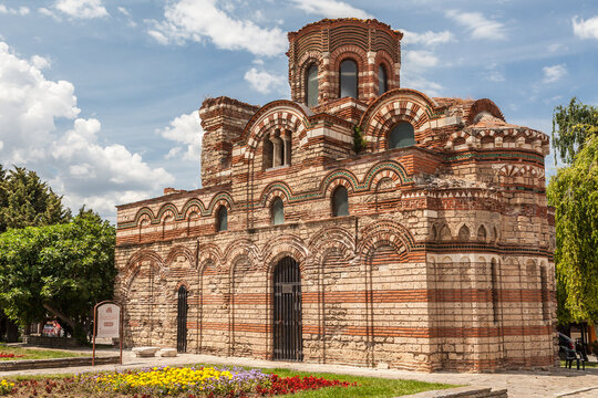 Church of Christ Pantocrator medieval Byzantine landmark in the historic old town of Nesebyr, Bulgaria