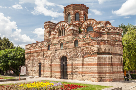 Church of Christ Pantocrator medieval Byzantine landmark in the historic old town of Nesebyr, Bulgaria