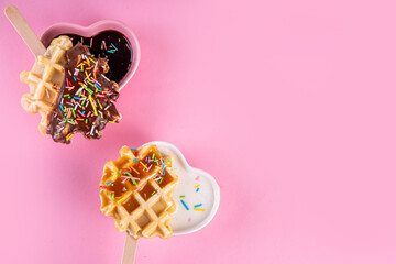 Mini Waffle Pops with Candy Sprinkles © ricka_kinamoto
