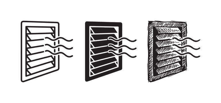 Air Vent or Register Icon Set