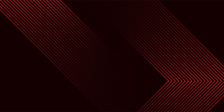 Abstract red neon arrow light glow background. Futuristic cyber laser line motion banner for casino. Dynamic techno perspective beam 3d graphic design. Cool party power and energy boost led tunnel