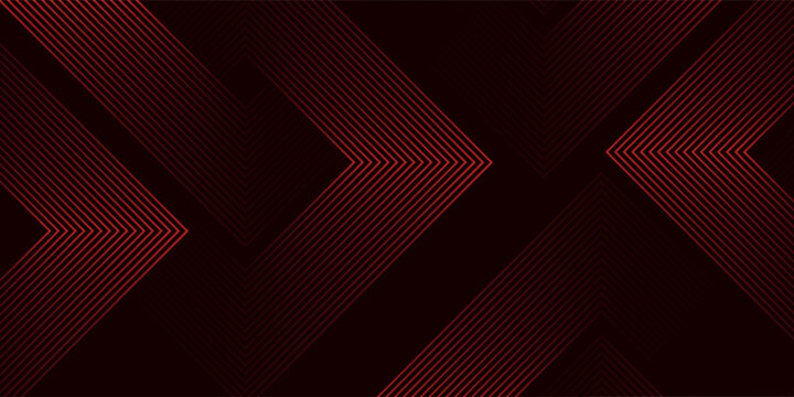 Abstract red neon arrow light glow background. Futuristic cyber laser line motion banner for casino. Dynamic techno perspective beam 3d graphic design. Cool party power and energy boost led tunnel
