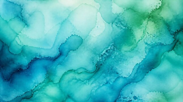 Abstract watercolor blue and green with liquid fluid texture background 