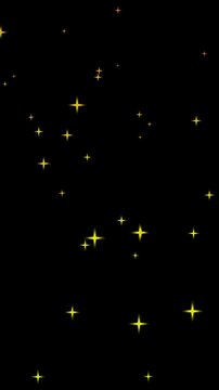 Yellow sparkle and star burst graphics on black. Yellow sparkle glitter. Yellow sparkle graphics for celebratory events and festive holiday graphic design overlays art.