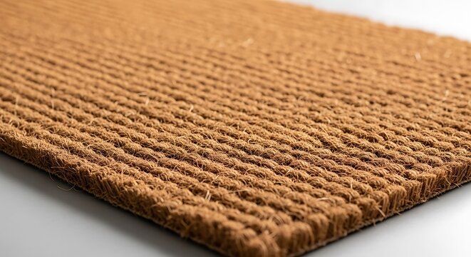 Natural Coconut Fiber Coir Doormat Close Up Texture with Woven Pattern for Eco Friendly Home Entrance Decor and Sustainable Interior Design