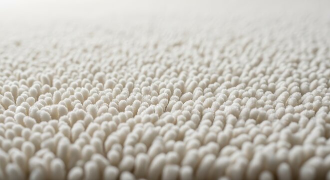 Close up of a newly laundered textile mat showing pristine fibers and a sensation of hygiene and pure, clean scent, ready for use, washing, bright, spotless