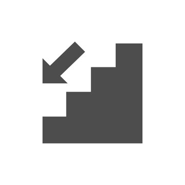 Downstairs movement direction glyph icon