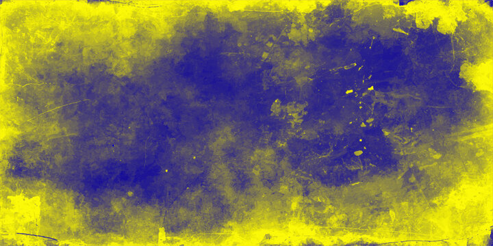 Abstract watercolor grunge background with colorful paint splashes in orange yellow purple and blue textured paper pattern vintage light sky smoke fire backdrop design