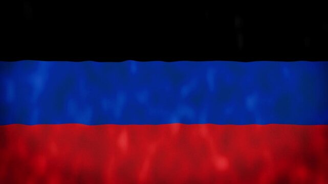 Donetsk People's Republic National Flag Waving Animation With Realistic Fabric Texture. 4K Seamless Loop Of The Donetsk Flag With Realistic Fabric Movement, Regional Identity Symbol.