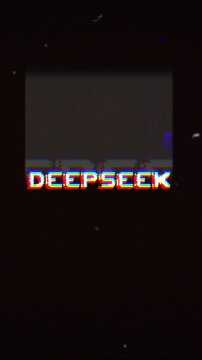 DEEPSEEK with a vibrant glitch and retro VHS style. Perfect for intros, gaming, cyber, and tech projects.