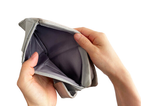Empty Wallet in Hands Showing No Money