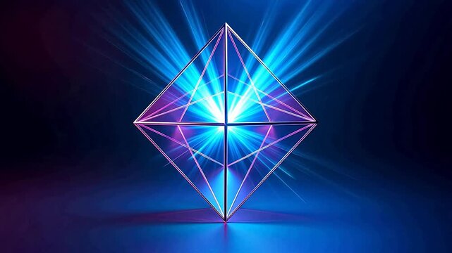 Digital technology 3d model vector gradient blue and purple abstract background
