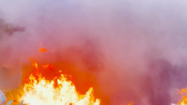 Raging fire devouring countryside, Emergency crews battling ferocious fire, Insatiable flames consuming dry terrain, Hazardous fire threatening nearby homes, Blackened earth left in fire s wake