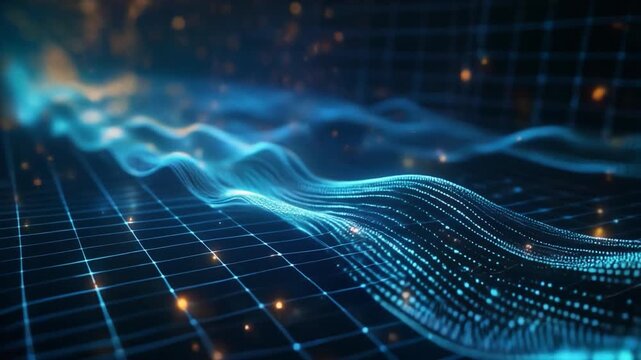 Abstract Wavy Grid Data Visualization