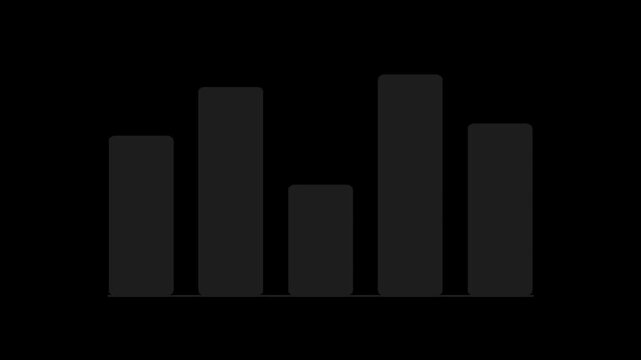 Animated Bar Chart Growth Business Data Visualization Loop Motion Background Black