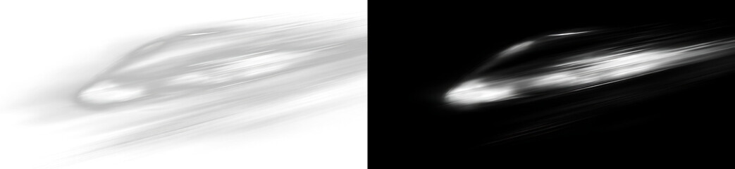 Abstract neon light trails on a transparent background, featuring glowing energy lines, dynamic motion blur, and a futuristic technology effect. © KETRIN