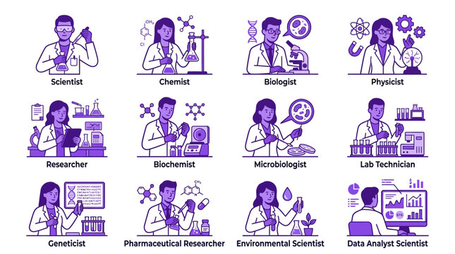 Diverse Scientists and Researchers in Laboratory Settings - Medical, Biology, Chemistry, Physics