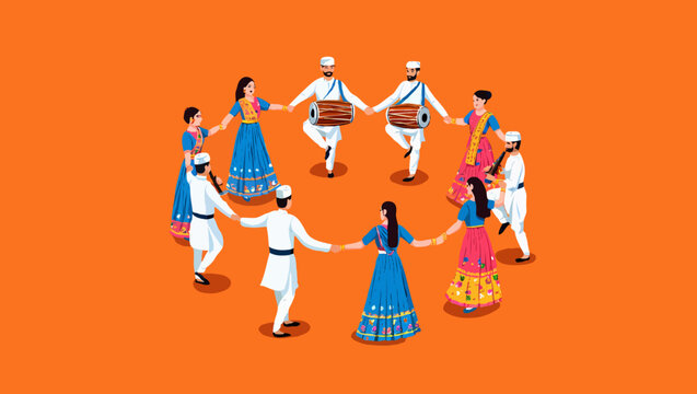 Bhangra dance performance with dhol drums and colorful costumes in punjab