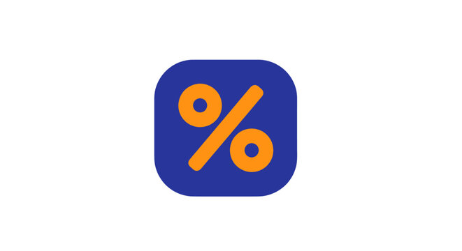 Percent sign symbol icon mark.