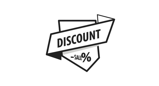 Discount sale percent off label icon.