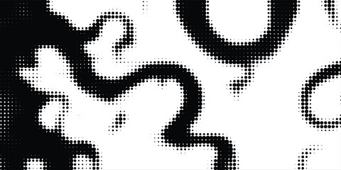 Fototapeta premium Swirling halftone pattern creates a dynamic vortex effect in black and white tones.