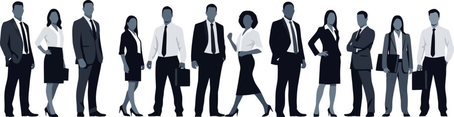 Fototapeta premium A Diverse Line of Business Professionals in Formal Attire.
