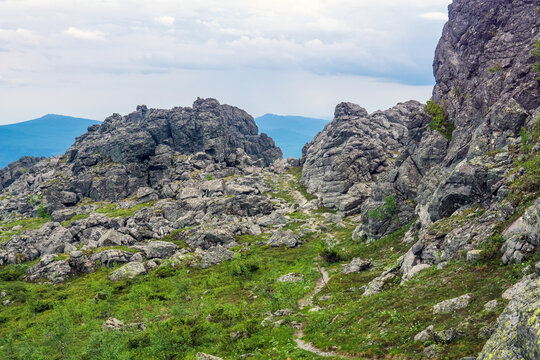 Mountains in the Urals, Russia. Summer landscape.