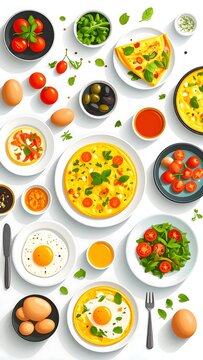 Assortment of colorful vegetarian tapas dishes.
