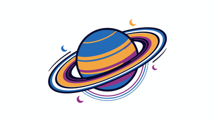 Saturn Planet with Colorful Rings. © beatrice