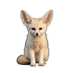 Obraz premium Cute fennec fox isolated on black background