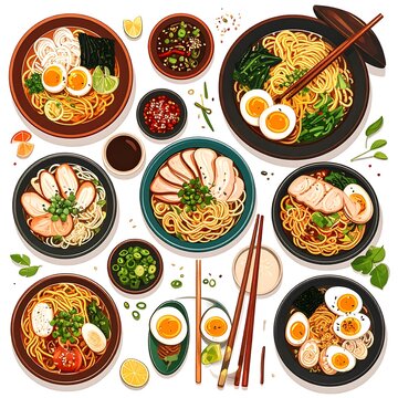 Assorted healthy vegetarian dishes with fresh ingredients.