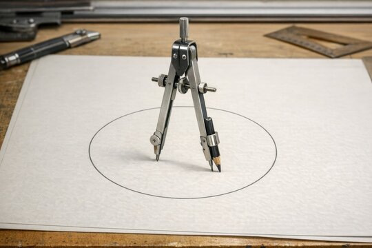 A close-up shot of a compass on a piece of paper, often used for navigation and orientation