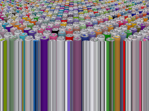 viele bunte Getr&auml;nkedosen