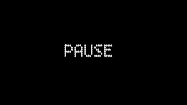 Noise VHS Pause Screen Effect Animation, Camcorder Video Overlay, 4K