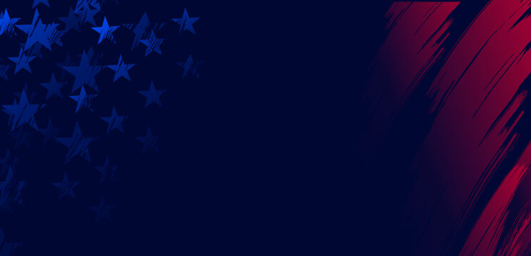 Dark blue American flag background distressed 
abstract patriotic stars corner border 
with copy space vector for 4th of July, Veterans day, 
Presidents day, Memorial day, Labor day, Sale
