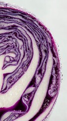 Obraz premium Extreme Macro Slice of Red Cabbage with Hypnotic Purple Leaf Patterns