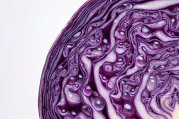 Obraz premium Extreme Macro Cross Section of Purple Cabbage with Intricate Violet Leaf Patterns