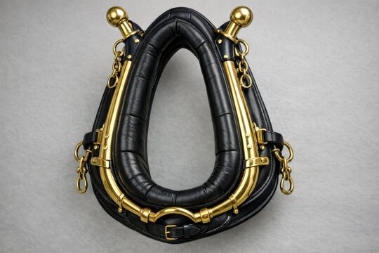 A pair of horses with black and gold coloring, in a bitter or argumentative situation