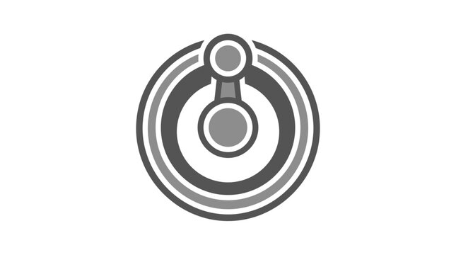 Abstract Power Button Icon, On Off Symbol, Circular Design, Technology Concept